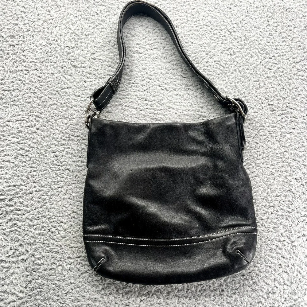 Vintage Coach‎ Soho L052-1416 Black Leather Bag Hobo Shoulder Purse